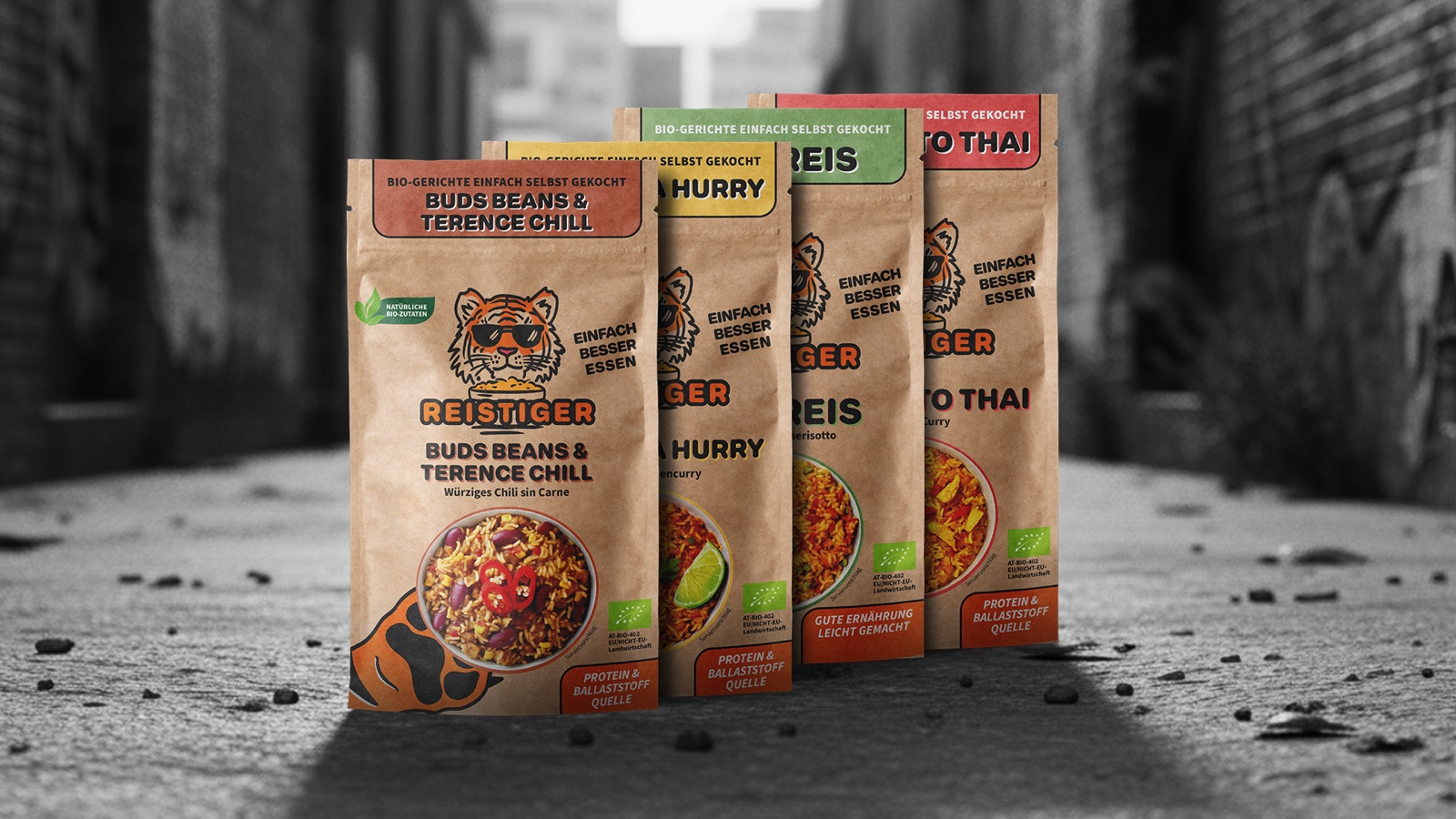 Verpackungsdesign für Reistiger
